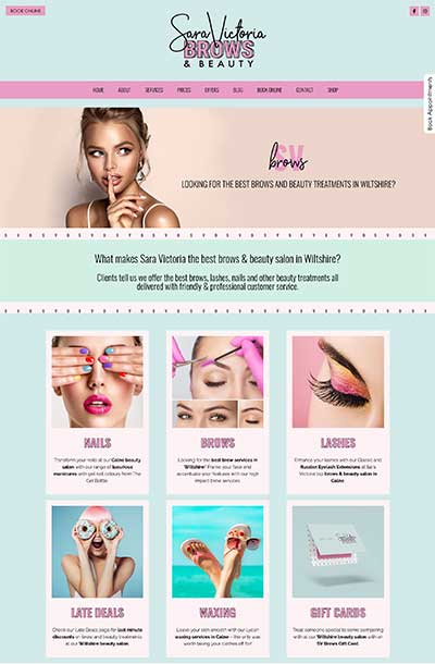 Sarah Victoria Brows Beauty Salon Website