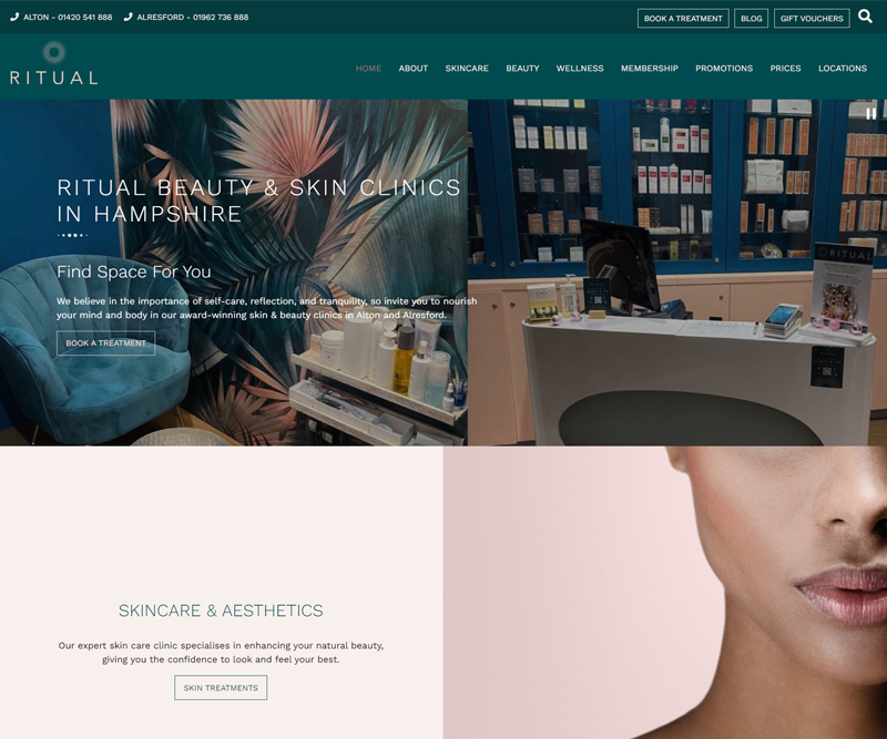 Ritual Beauty Skin Clinics Website